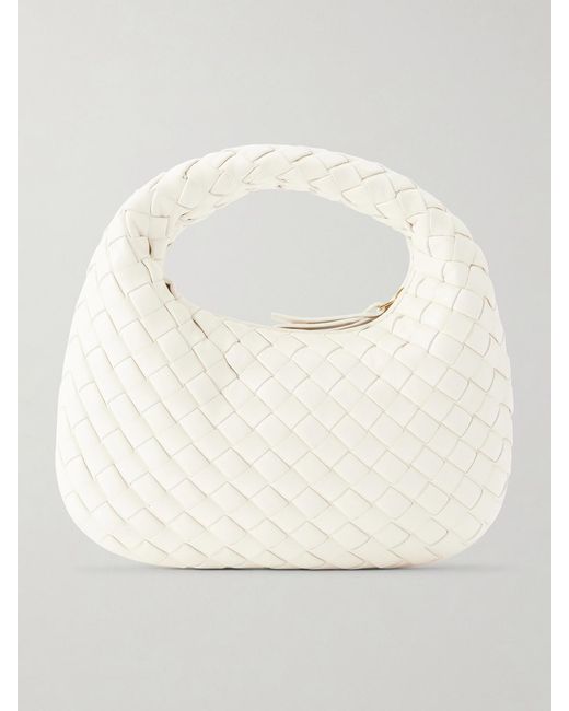Bottega Veneta Natural Baby Veneta Intrecciato Leather Shoulder Bag