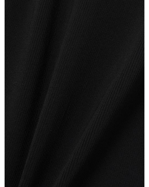 Bottega Veneta Black Chain-Embellished Ribbed-Knit Dress