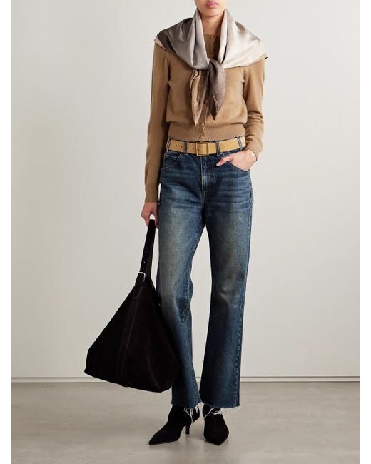 Nili Lotan Blue Calla Halbhohe Jeans Mit Geradem Bein