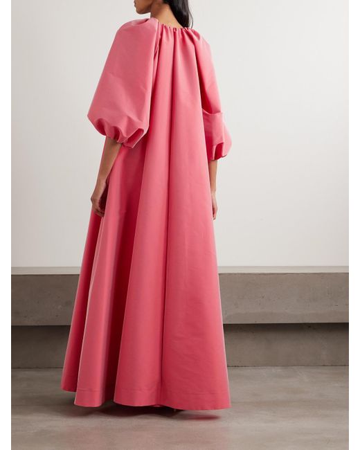 BERNADETTE Pink George Gathered Taffeta Gown