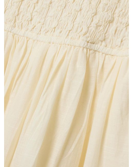 Sea Natural Myra Shirred Cotton-Voile Midi Dress