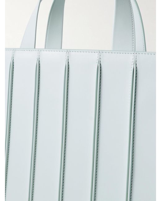 Max Mara Blue Whitney Bag 7 Große Tote Aus Leder Mit Falten