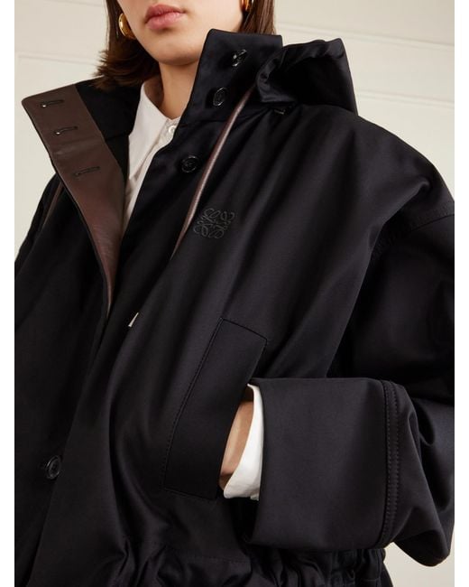 Loewe Black Hooded Cotton And Silk-Blend Canvas Jacket