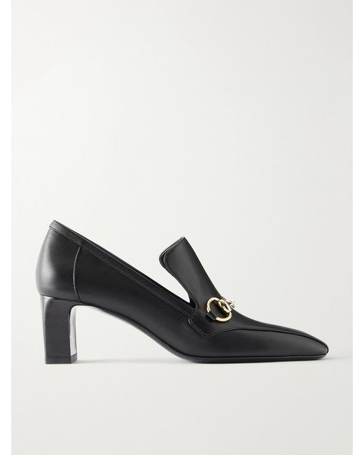 Gucci Black Galleria 60 Horsebit-Detailed Leather Pumps