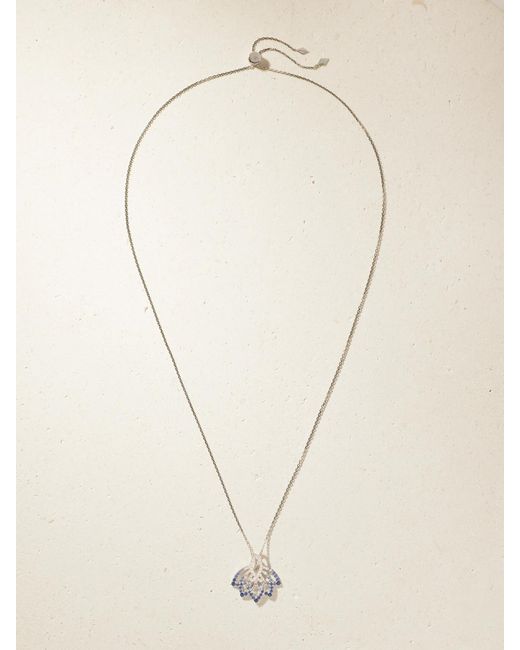 Garrard Natural Lotus Flower 18-Karat, Sapphire And Diamond Necklace