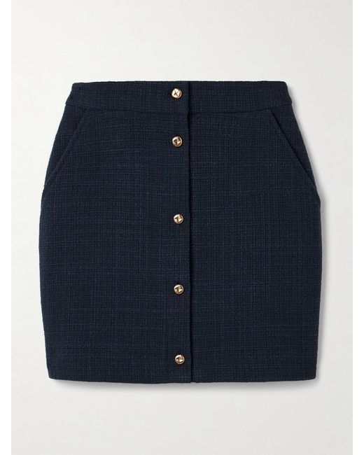 Blazé Milano Blue Missy Appaloosa Cotton-Blend Tweed Mini Skirt