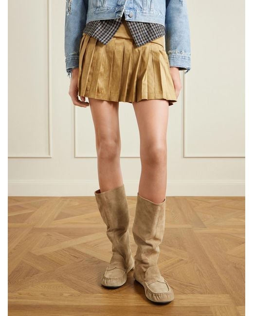Acne Natural Suede Knee Boots