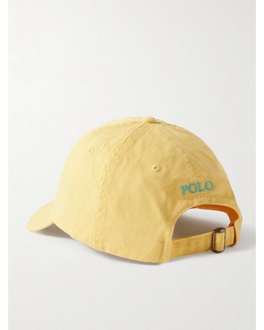 Polo Ralph Lauren Yellow Embroidered Cotton-Twill Baseball Cap