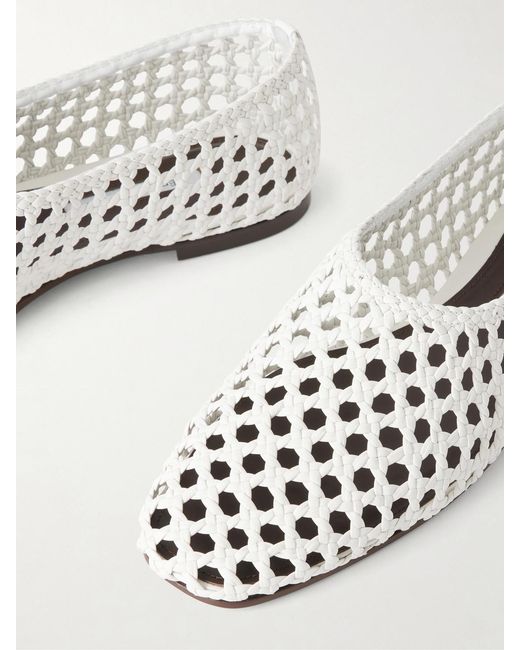 Emme Parsons Natural High Throat Woven Leather Ballet Flats