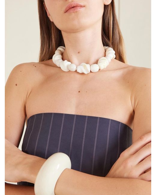 Lizzie Fortunato Natural Salamanca-Tone Porcelain Beaded Choker
