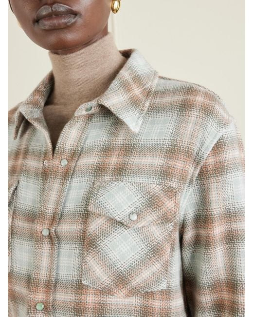 God's True Cashmere Green Checked Cashmere Shirt