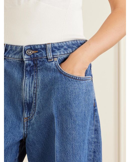 Givenchy Blue Mid-Rise Wide-Leg Jeans