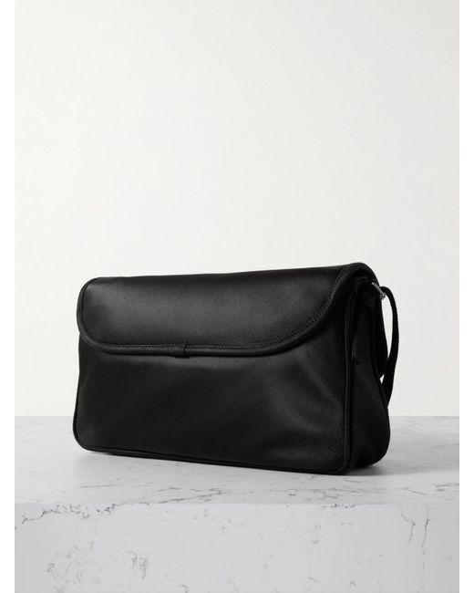 Balenciaga Black Leopolda Bow-Embellished Satin Shoulder Bag