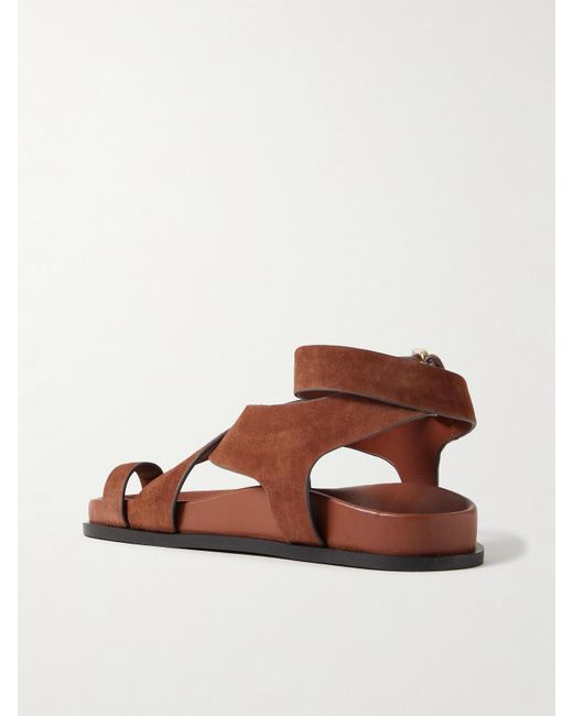 A.Emery Brown Jalen Suede And Leather Sandals