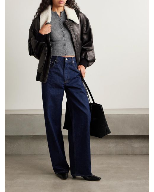 Citizens of Humanity Gray Tabitha Ribbed Wool And Cashmere-Blend Cardigan