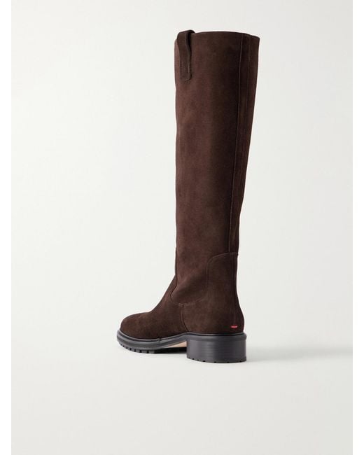 Aeyde Black Henry 45 Suede Knee Boots