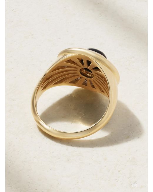 L'Atelier Nawbar Natural Mimete 18-Karat, Onyx And Diamond Pinky Ring