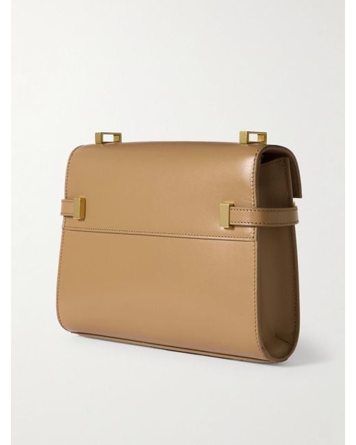 Saint Laurent Natural Manhattan Mini Schultertasche Aus Leder