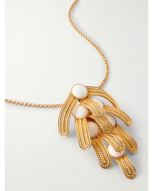 Sonia Petroff White Orofina-Plated And Resin Necklace