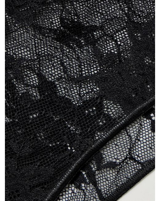 Oseree Black Stretch-Lace Bra And Briefs Set