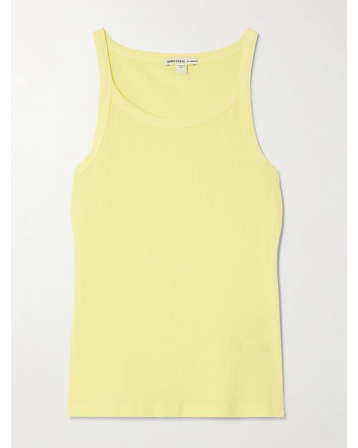Débardeur En Coton Supima Mélangé Côtelé James Perse en coloris Yellow