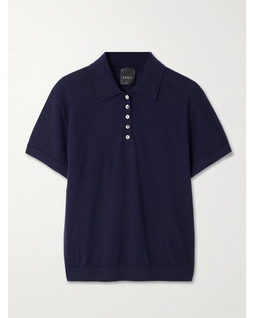 Leset Blue James Merino Wool Polo Shirt