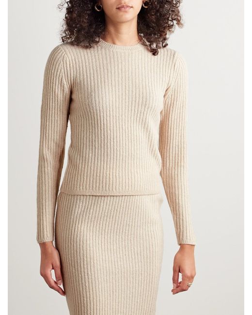 Co. Natural Ribbed Wool-Blend Sweater