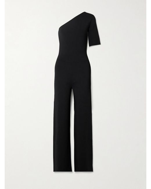 Stella McCartney Black One-Shoulder Stretch-Knit Jumpsuit