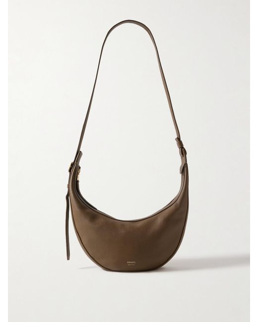Khaite White Augustina Kleine Schultertasche Aus Strukturiertem Leder