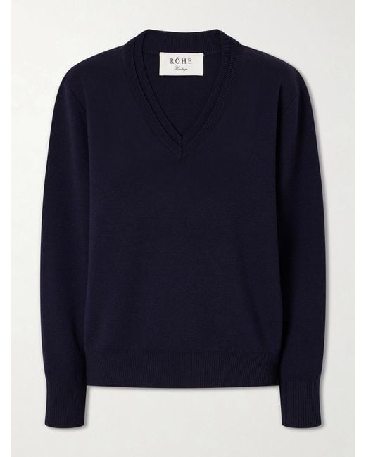 Rohe Blue Stretch-Wool Sweatshirt
