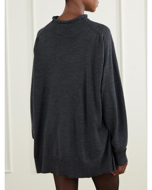 Magda Butrym Black Knot-Detail Wool Turtleneck Sweater