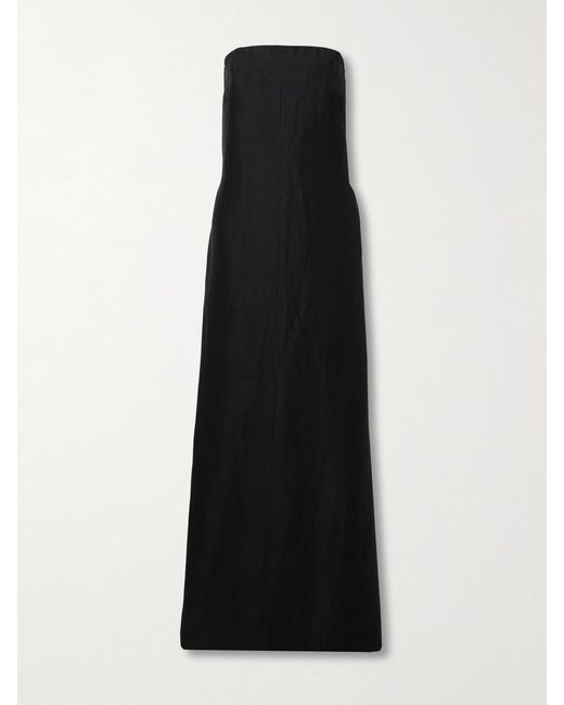 Bondi Born Black Net Sustain Bormio Strapless Woven Maxi Dress