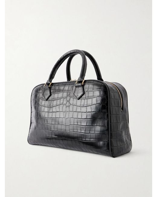 Nili Lotan Black Jaclyn Croc-Effect Leather Tote