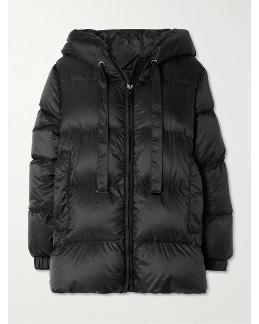Max Mara Black The Cube Seia Hooded Padded Shell Down Coat