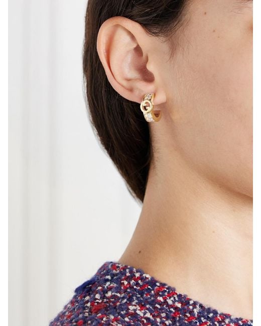 Gucci Metallic Blondie-Tone And Cubic Zirconia Earrings
