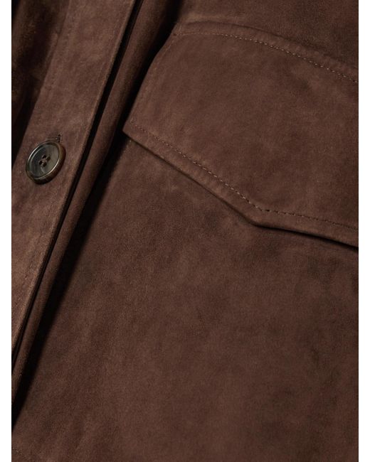 Arma Brown Kaylee Oversized Paneled Suede Jacket