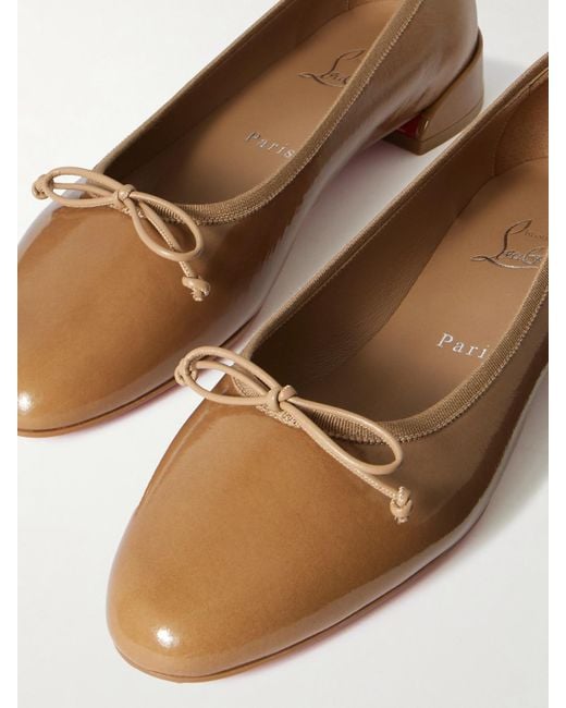 Christian Louboutin Natural Sweetie Jane Patent-Leather Flats
