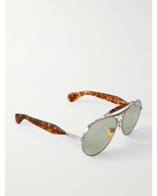 Jacques Marie Mage Metallic Aspen Aviator-Style-Tone And Acetate Sunglasses