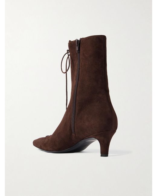 Bottines En Daim À Lacets Totême  en coloris Brown