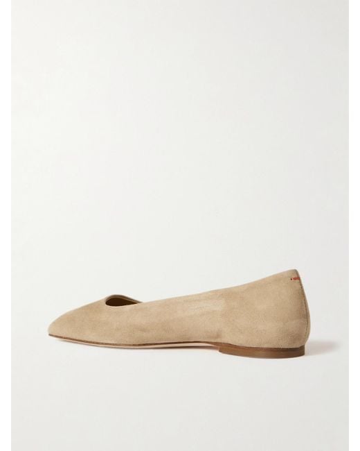 Aeyde Natural Ida Suede Ballet Flats