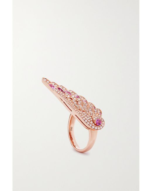 Garrard Pink Wings Embrace 18-Karat Rose, Sapphire And Diamond Ring