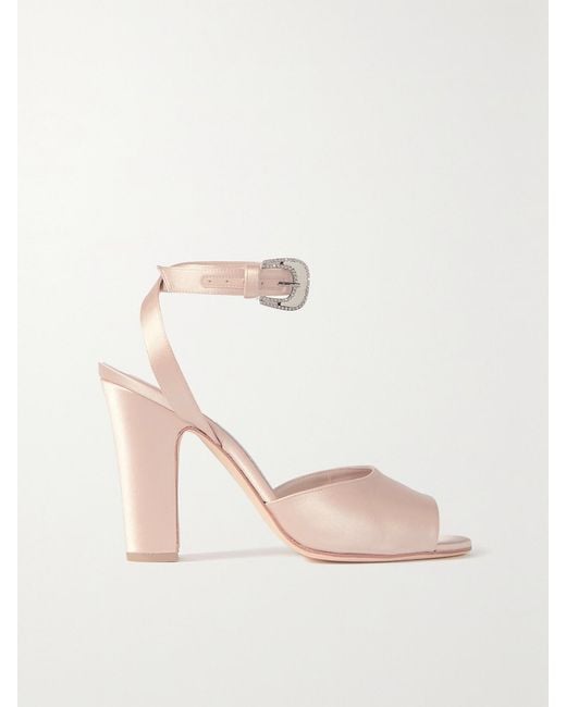 Sandales En Satin À Ornements Elohbita 105 Manolo Blahnik en coloris Natural