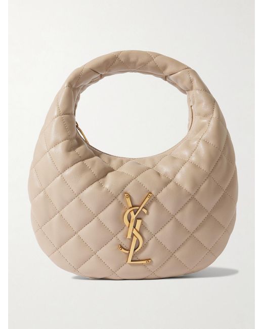 Saint Laurent Natural Icarino Matelassé Leather Tote