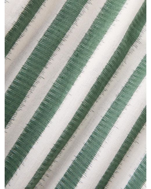 Emporio Sirenuse Blue Adele Ikat Striped Cotton Wide-Leg Pants