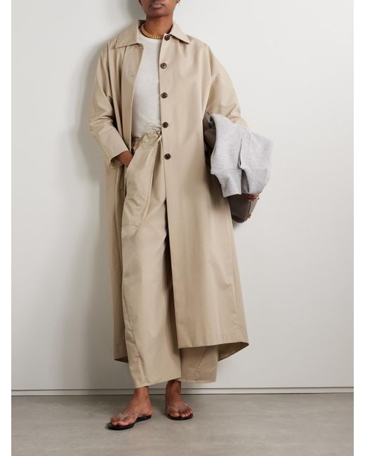 Kallmeyer Natural Tavi Pleated Cotton-Blend Twill Trench Coat