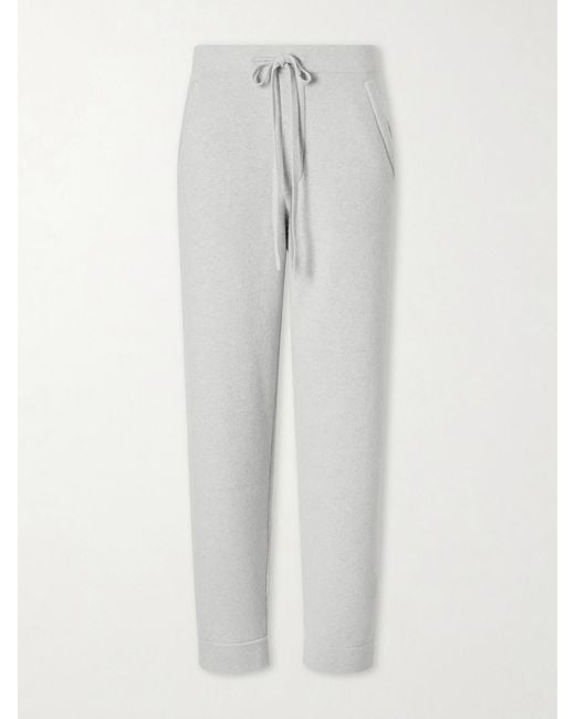 God's True Cashmere White Zinc Cashmere Straight-Leg Drawstring Pants