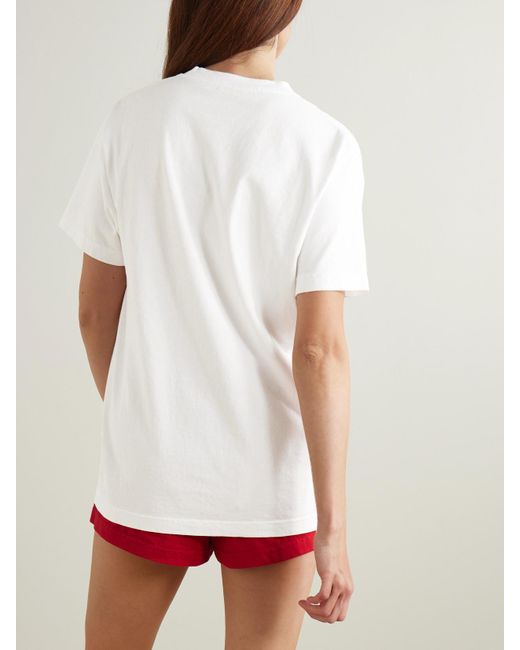 Sporty & Rich White California Printed Cotton-Jersey T-Shirt