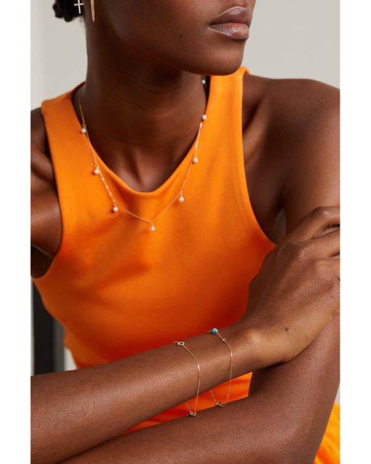 Mateo Natural Dot 14-Karat, And Diamond Bracelet