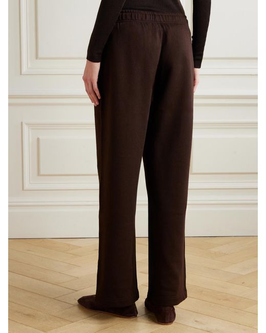 Polo Ralph Lauren Brown Cotton-Blend Jersey Wide-Leg Track Pants