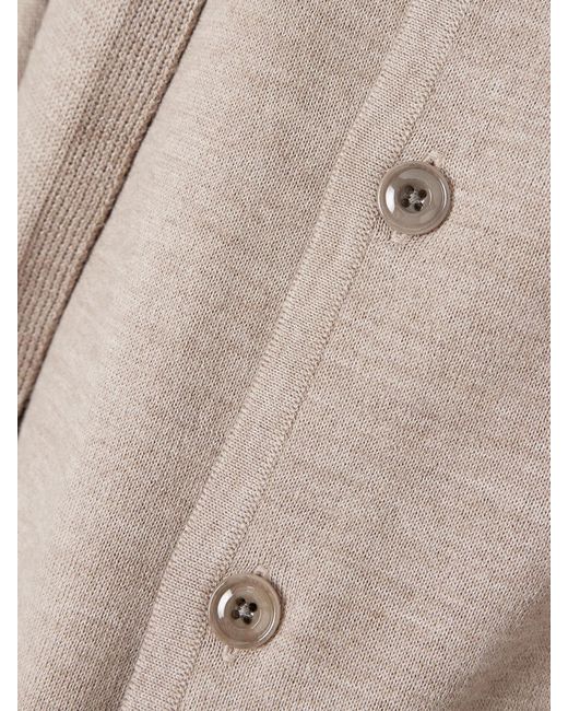 Lemaire Natural Asymmetric Wool-Blend Cardigan